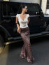 Latest Trendy Animal Print Satin A-Line Skirts